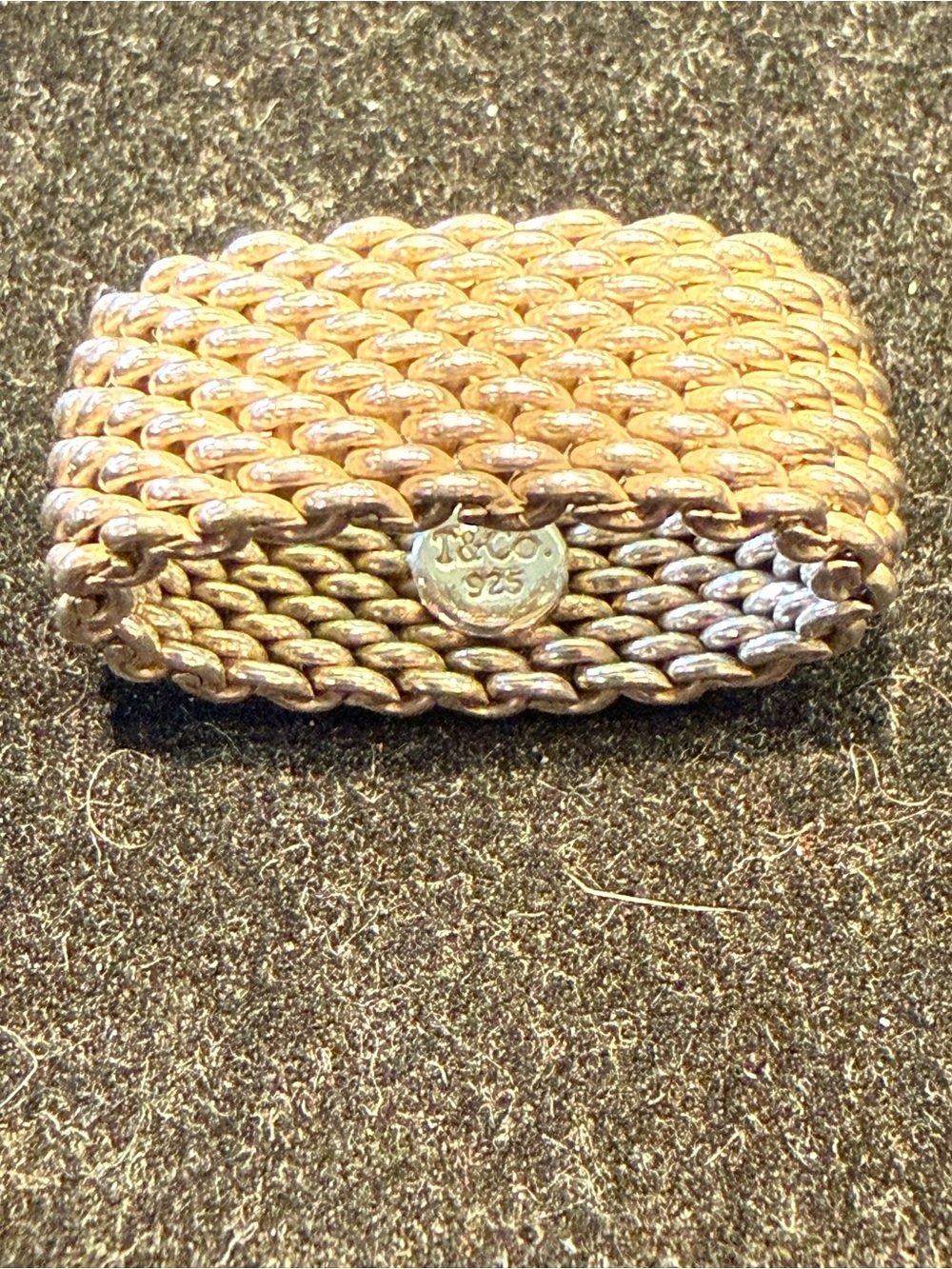 Tiffany & Co. Sterling Silver Woven Mesh Ring - Silver Tone